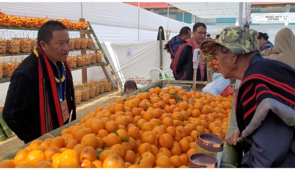 Visitors on second day of Rüsoma Orange Festival 2024 on January 25. (Morung Photo)