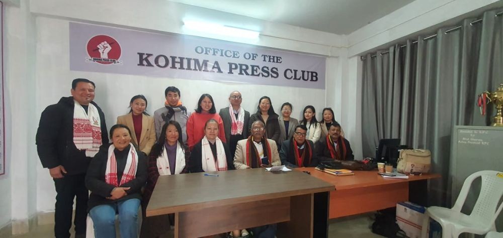 Team from North East Working Journalists’ Union during the coordination meeting with members of the Kohima Press Club held at the KPC office on January 23.