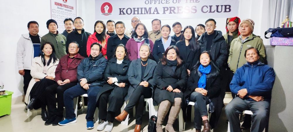 Members of the Kohima Press Club during its 23rd foundation day celebration on January 20.