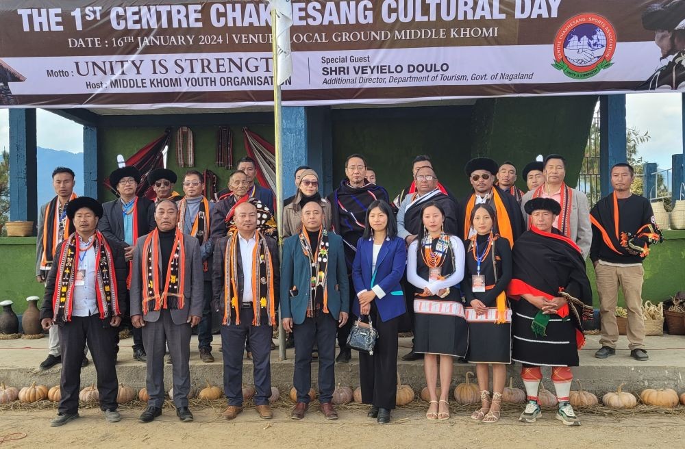 Veyielo Doulo and others during 1st Centre Chakhesang cultural day at Middle Khomi on January 16. (Morung Photo)
