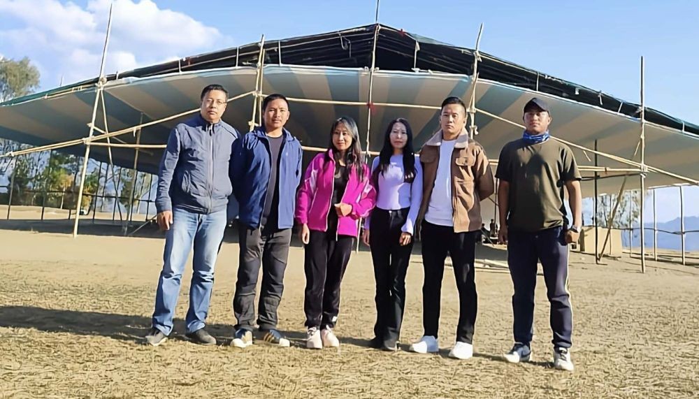 Officials of PBCC Nhicuko Krotho at Seiyhama Ground ahead of the general session cum music fest.