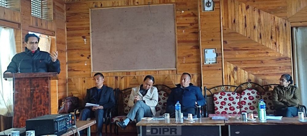 KG Kenye addressing the Phek DPDB meeting at DPDB Hall, Phek on January 17. (DIPR Photo)