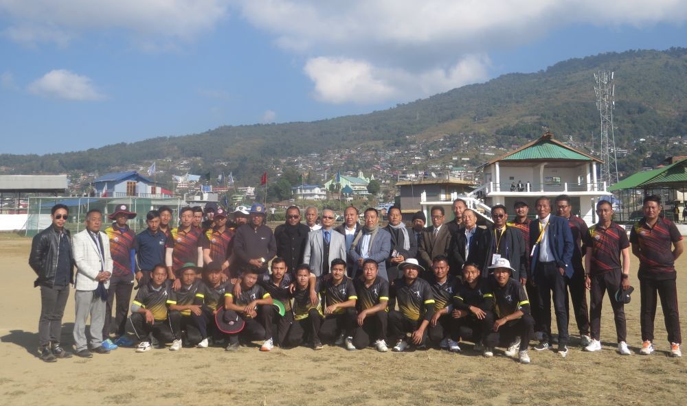 The players along with dignitaries during the 28th Winter Cricket Challenge on January 7.