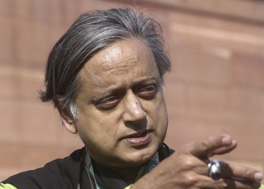 Congress MP Shashi Tharoor at Parliament House during the Winter session, in New Delhi on Thursday, December 14, 2023. (Photo: IANS/Qamar Sibtain)