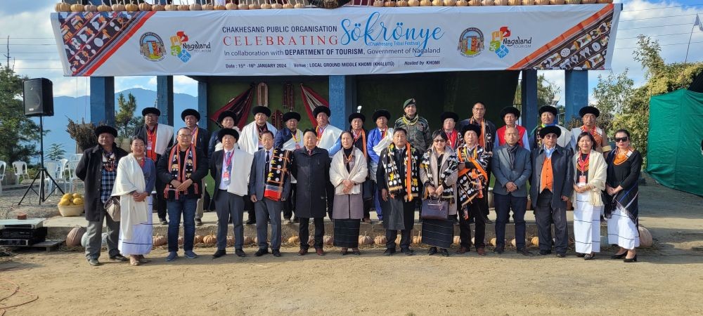 Nüzota Swüro with others during Sökrönye at Khomi in Phek district. (Morung Photo)