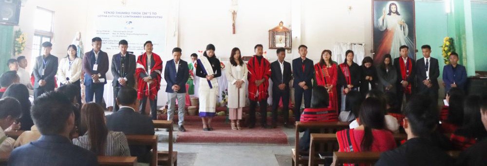 New executives of Lotha Catholic Youth Association led by Francis Lotha as the President.