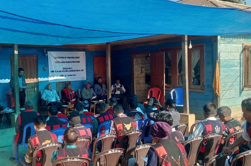 A section of the gathering attending the declaration programme of Kikhazong as colony within Longya ward Kiphire town on January 22.