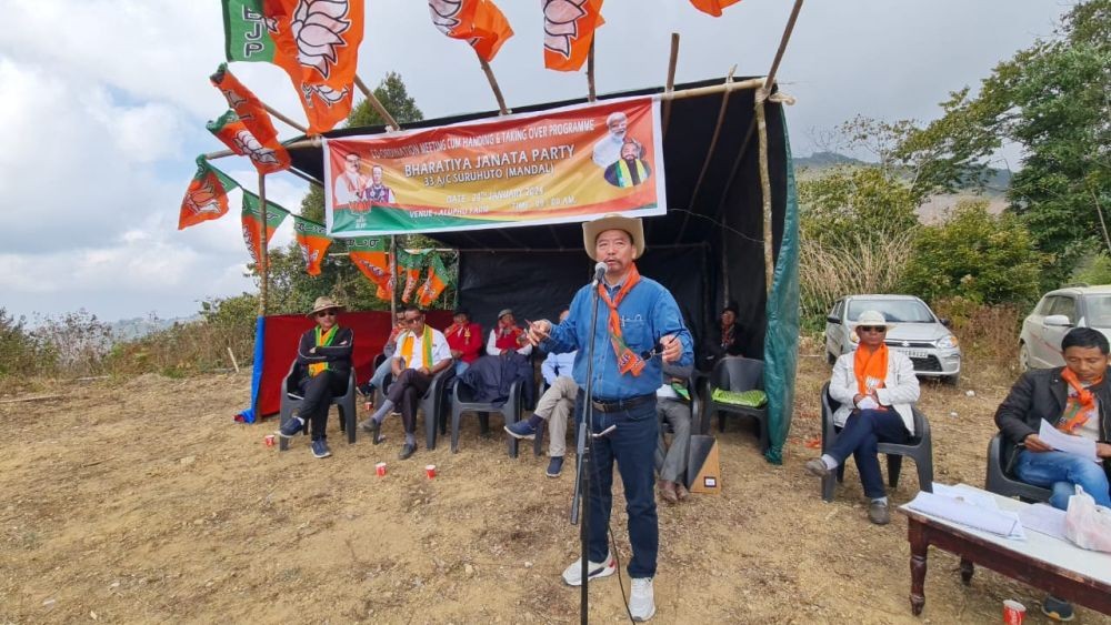 BJP 33 AC Suruhuto held a post election coordination meeting cum handing and taking over programme of mandal president at Aluphu farm, Suruhuto on January 24.