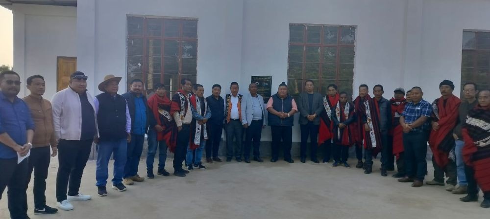 Temjen Imna Along and others during the inauguration of Development of Pilgrimage Facilitation at Molungkimong on January 25.