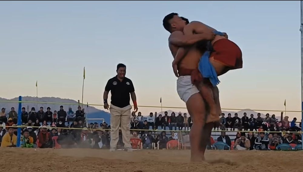 Chakhesang wrestlers in action. (Morung File Photo)