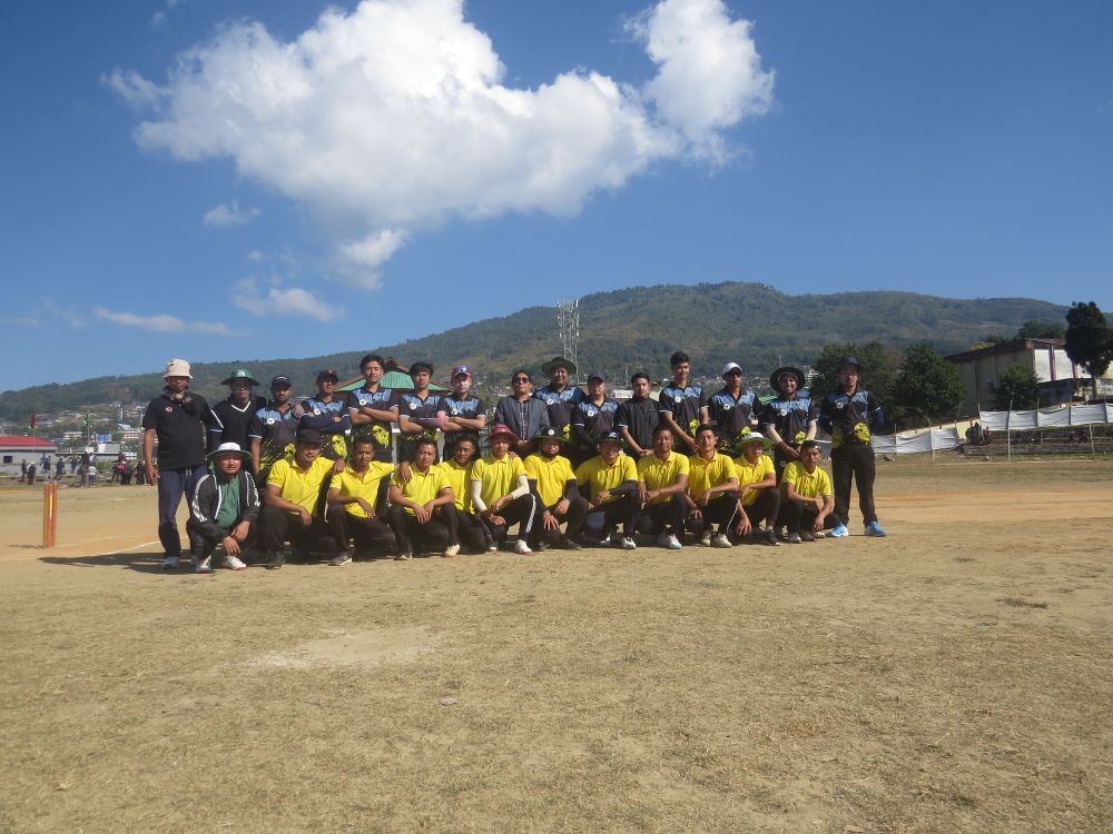 Patron of the day Timothy Yanthan Council chairman Okheyan and veteran footballer of the District along with the players.
