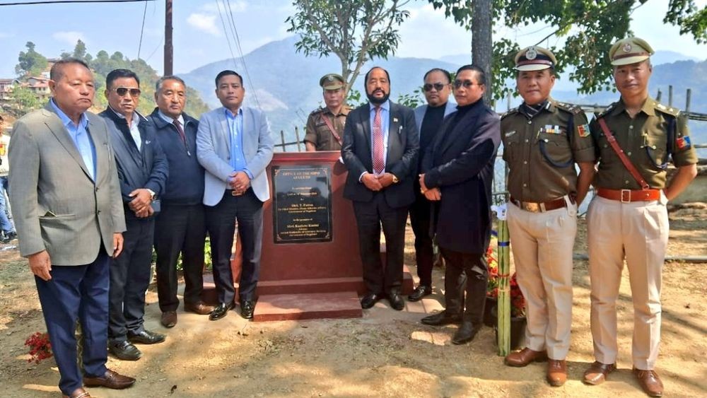 Dy CM Y Patton laid the foundation stone of the office of SDPO at Akuluto Sub-Division, Zunheboto on February 14. (Photo Courtesy: X)