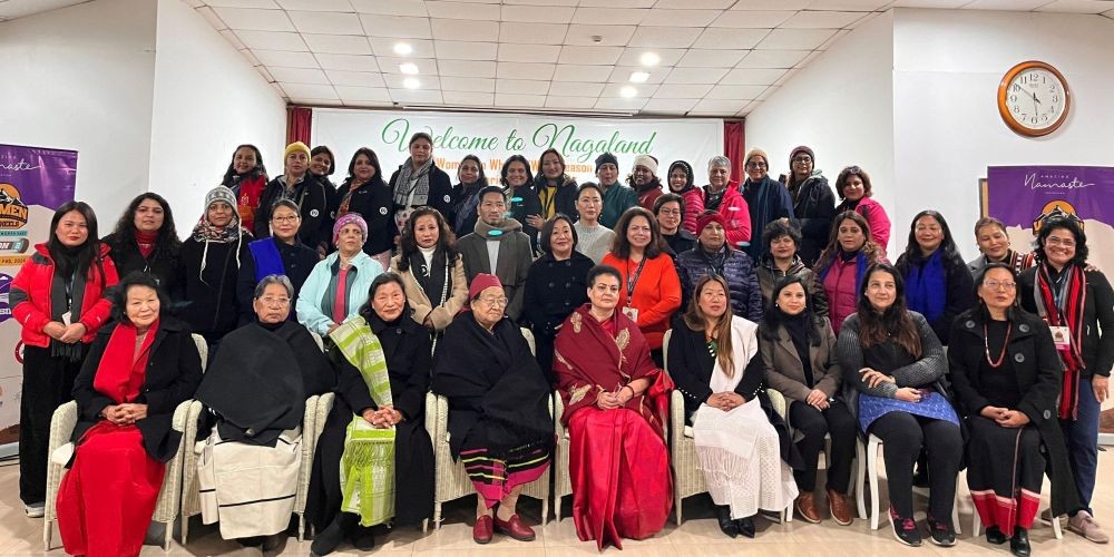 Women on Wheels (WOW) Members along with National Commission for Women, New Delhi Rekha Sharma along with officials of Nagaland State Commission for Women at Hotel Vivor, Kohima on February 6. (Morung Photo)