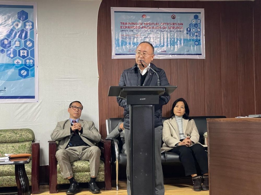 Commissioner & Secretary DoHFW, V Kezo addresses the inaugural function of the five-day training on Expanded Packages of Services under Comprehensive Primary Health Care at Directorate of Health & Family Welfare, Kohima on February 13. (Photo Courtesy: NHM)