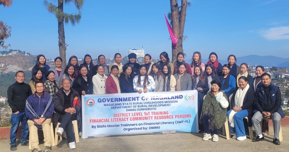 Rajuselie Lhousa and others during District level ToT training of FLCRPs at Zunheboto on February 8. (Morung Photo)