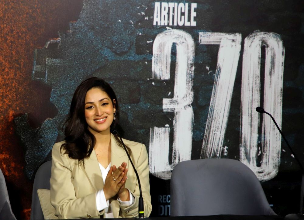 Mumbai: Actress Yami Gautam during trailer launch of her upcoming film 'Article 370', in Mumbai, Thursday, Feb. 8, 2024.(IANS)