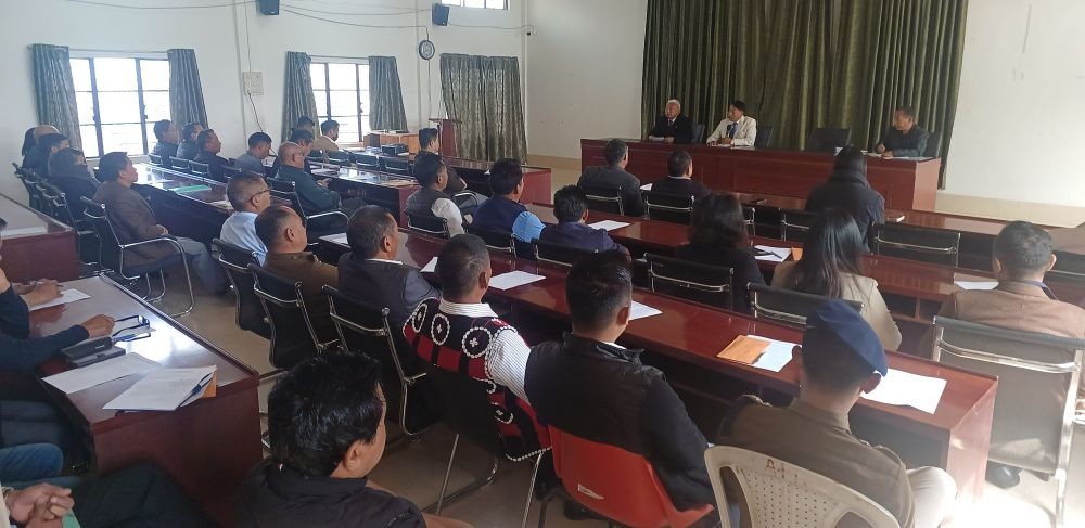 A section of the gathering attending the Kiphire DPDB meeting held at the DPDB Hall Kiphire on February 19.