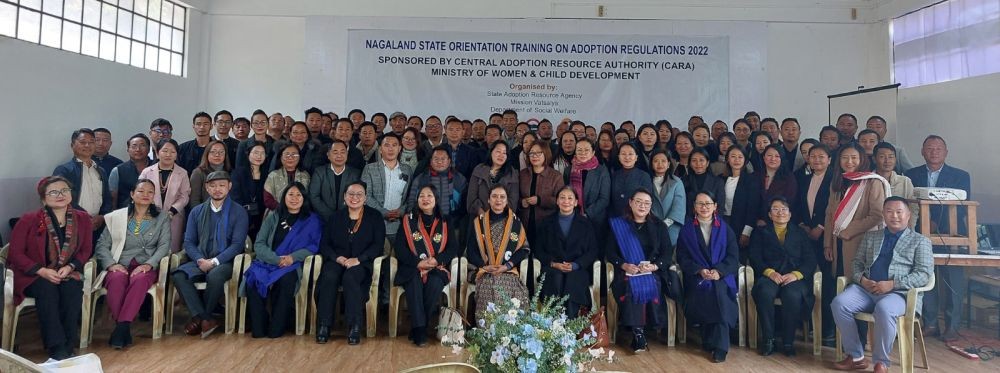 Richa Ojha with others during State Orientation Training on Adoption Regulations 2022 in Kohima on February 15.