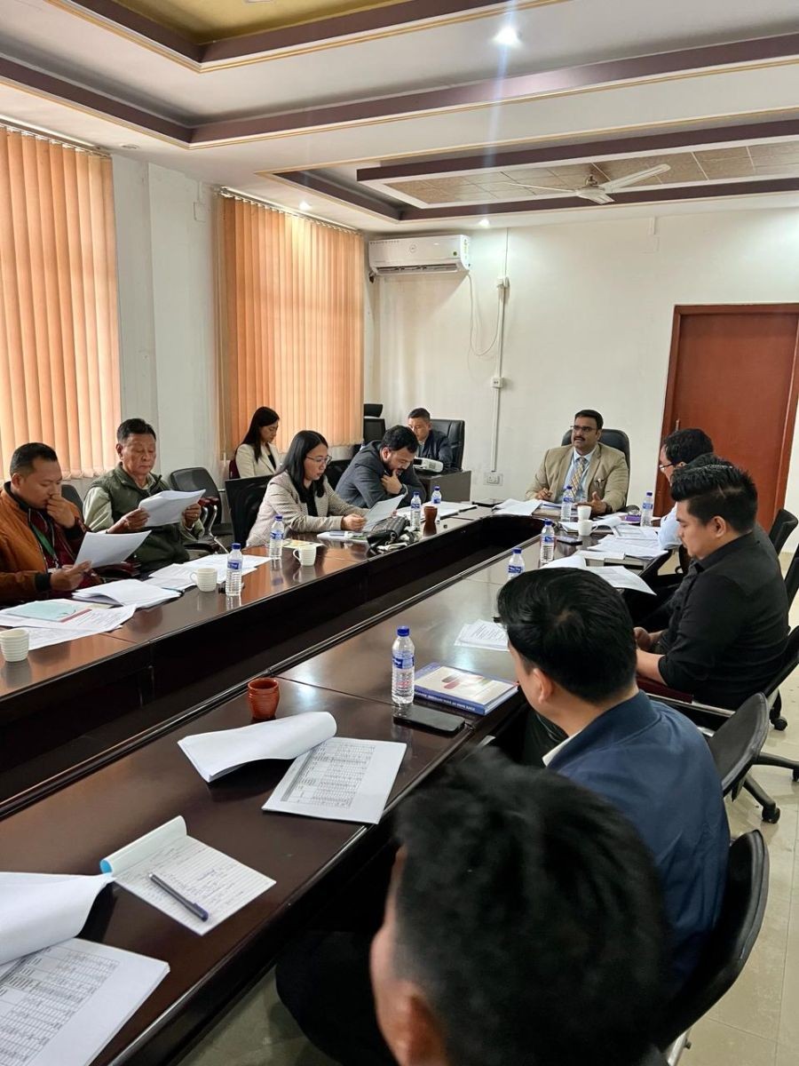 DC Chümoukedima, Abhinav Shivam, IAS addressing the members at the DCC meeting held at DC conference hall, Chümoukedima on February 21. (DIPR Photo)