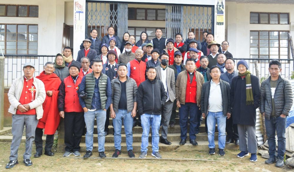 Consultative meeting including various towns and villages level stakeholders from the education department, GBs of the area and town, student bodies, teachers etc held at Satakha town on February 9. (DIPR Photo)