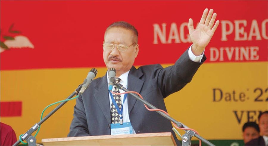 Crying out to the Heavens, Rev. Dr. Wati Aier leads the Naga Peace Convention in a prayer seeking God’s wisdom to enable the Nagas to be open and willing to engage in reconciliation. Rev. Aier suggested for a ‘Naga Reconciliation Forum’ comprising of all the Naga frontal organizations to collectively work for reconciliation on the basis of the historical and political rights of the Naga people. (MExPix)