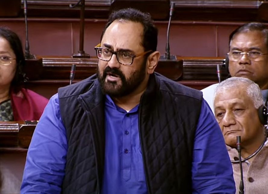 New Delhi: BJP MP Rajeev Chandrasekhar speaks in Rajya Sabha during the ongoing Winter Session of Parliament in New Delhi on Wednesday, Dec. 14, 2022. (Photo: Rajya Sabha/IANS)