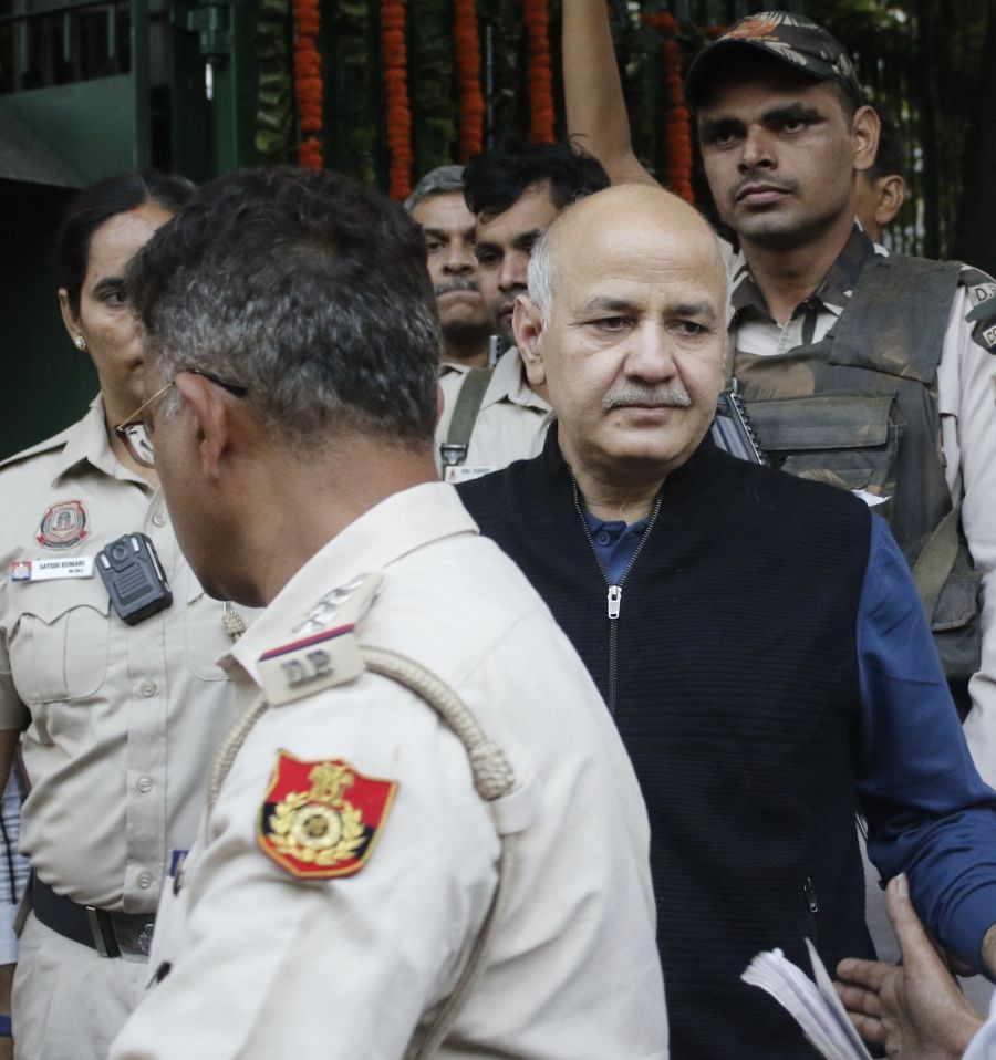 Former Delhi deputy chief minister Manish Sisodia leaves his residence after meeting his ailing wife with permission from a city court in New Delhi on Saturday, November 11, 2023. Sisodia, who is in jail in connection with the alleged liquor scam case, was allowed to meet his wife for six hours between 10 am and 4 pm. (Photo: IANS/Qamar Sibtain)