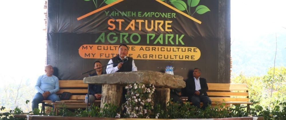 Advisor Land Resources, Ikuto Zhimomi inaugurated Coffee Washing Station at YES Agro Park, Gariphema Kohima on March 15. (DIPR Photo)
