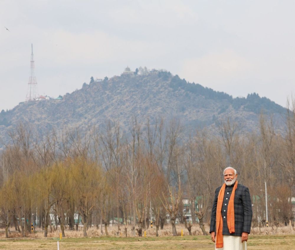 Srinagar: Prime Minister Narendra Modi during a visit to Srinagar, Thursday, March 7, 2024.(IANS/X/@narendramodi)
