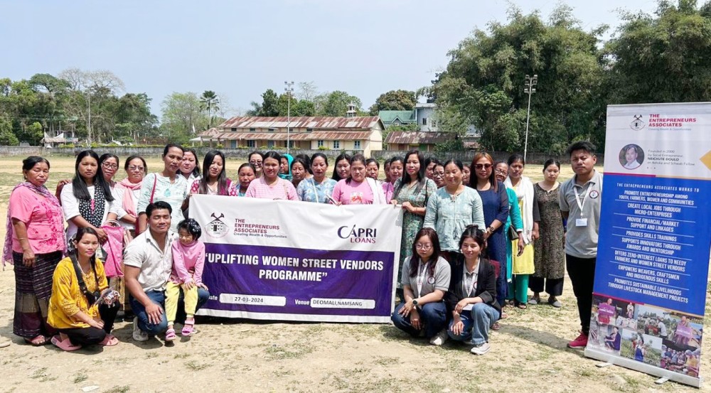 tEA team with women street vendors in  Arunachal Pradesh on March 28.