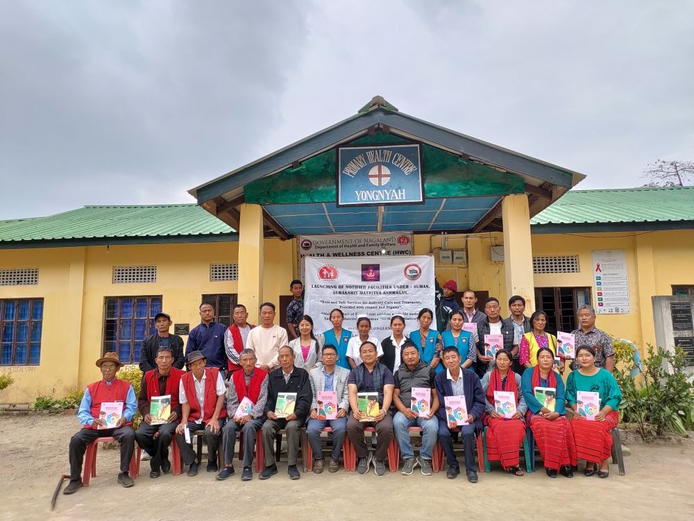 Dr Samuel Akho Konyak P EAC HQ Longleng and i/c Yongnyah HQ launching SUMAN with Dr Imnameren Phom DPO RCH/UIP and Yongnyah MO Dr Banglau and Village leaders.