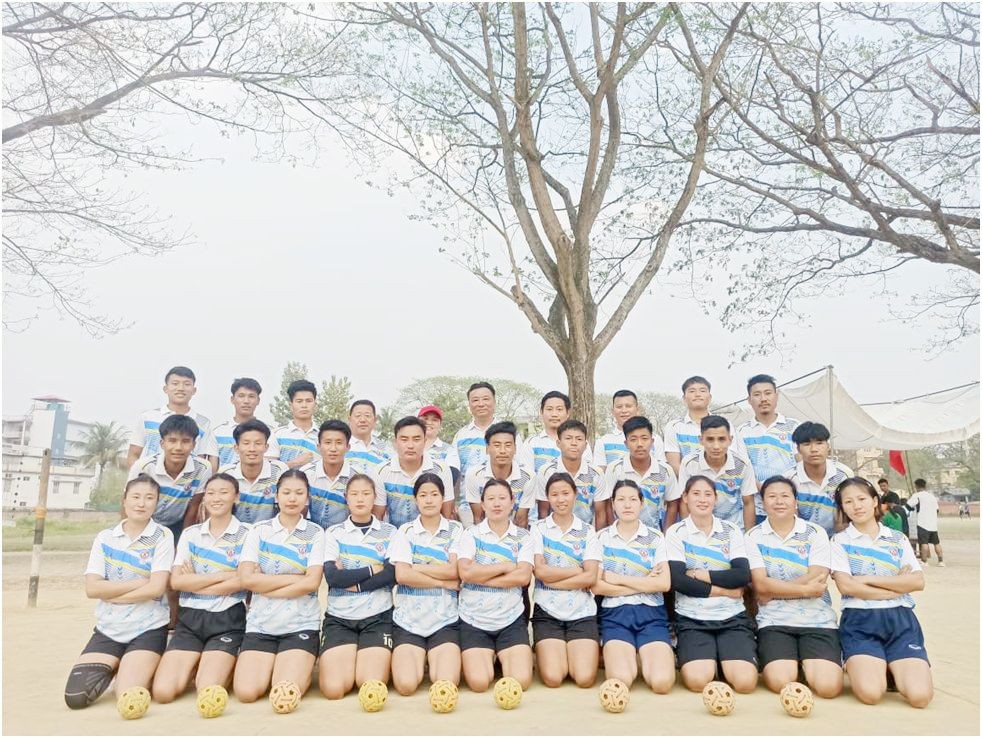 Sepaktakraw players chosen to represent Nagaland in the upcoming 3rd North East Games 2024 pose for picture after their selection on March 15.