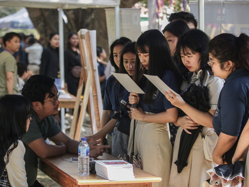 Students browse and interact with potential employers during the annual Career Guidance event organised by Career Guidance & Placement Cell of Patkai Christian College (Autonomous) on March 16. (Photo Courtesy: PCC-A)