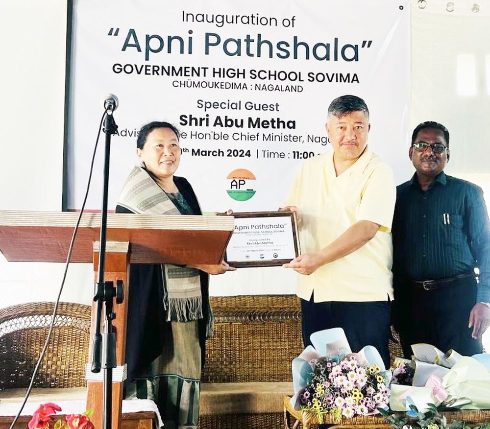 Advisor to Chief Minister, Abu Metha during the inauguration of ‘Apni Pathshala’ at Government High School, Sovima on March 9. (DIPR Photo)