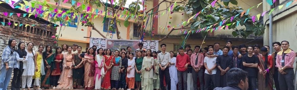 Students and faculty of Yemhi Memorial College, Dimapur during the commemoration of World Theatre Day on March 28.