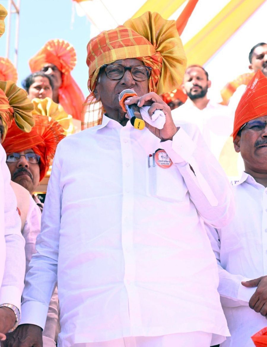 NCP (Sharadchandra Pawar) chief Sharad Pawar during the launch of party's new symbol at Raigad Fort in Raigad district on Saturday, Feb. 24, 2024. (Photo: IANS/@PawarSpeaks)