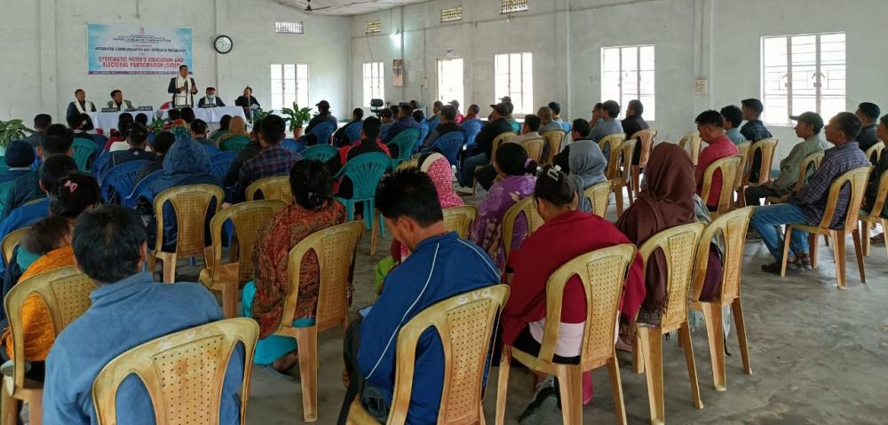A one day Integrated Communication and Outreach Programme (ICOP) on Systematic Voters Education and Electoral Participation (SVEEP) was organised by the Central Bureau of Communication, Field Office, Kohima, Ministry of Information &Broadcasting, Government of India at Samziuram Village, Peren District on March 20. (PIB Photo)