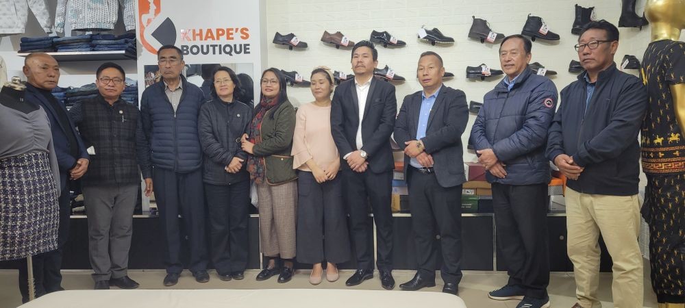 Kiidecho Khamo, Medotso Khape and others during the inauguration of Khape’s Boutique in Kohima on March 11. (Morung Photo)