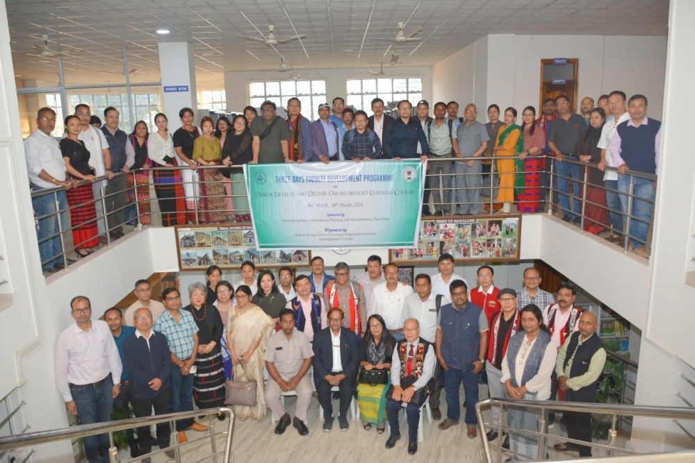 Resource person and participants during the valedictory programme of the three-day faculty development program and ICT workshop on capacity building at Medziphema on March 6.