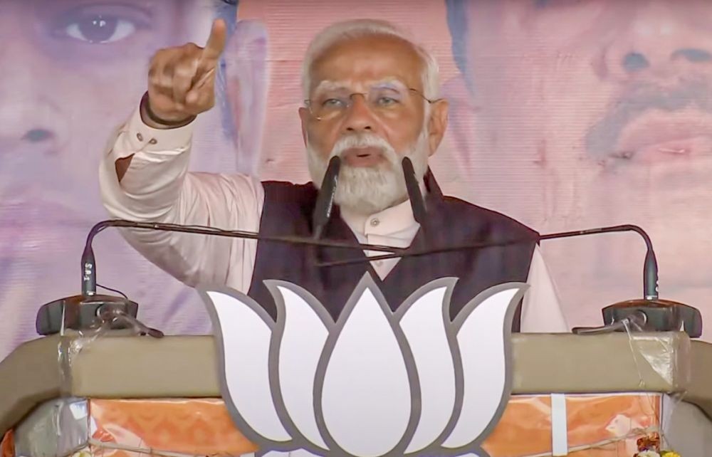 Hooghly: Prime Minister Narendra Modi addresses a public rally in Arambagh town of Hooghly district on Friday, March 1, 2024. (Photo: IANS)