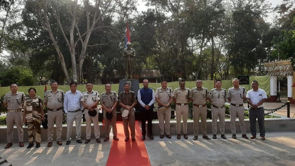 Director General of Police Rupin Sharma and others during the unveiling of a Police Memorial at the NAP Training Centre on March 16. (DIPR Photo)