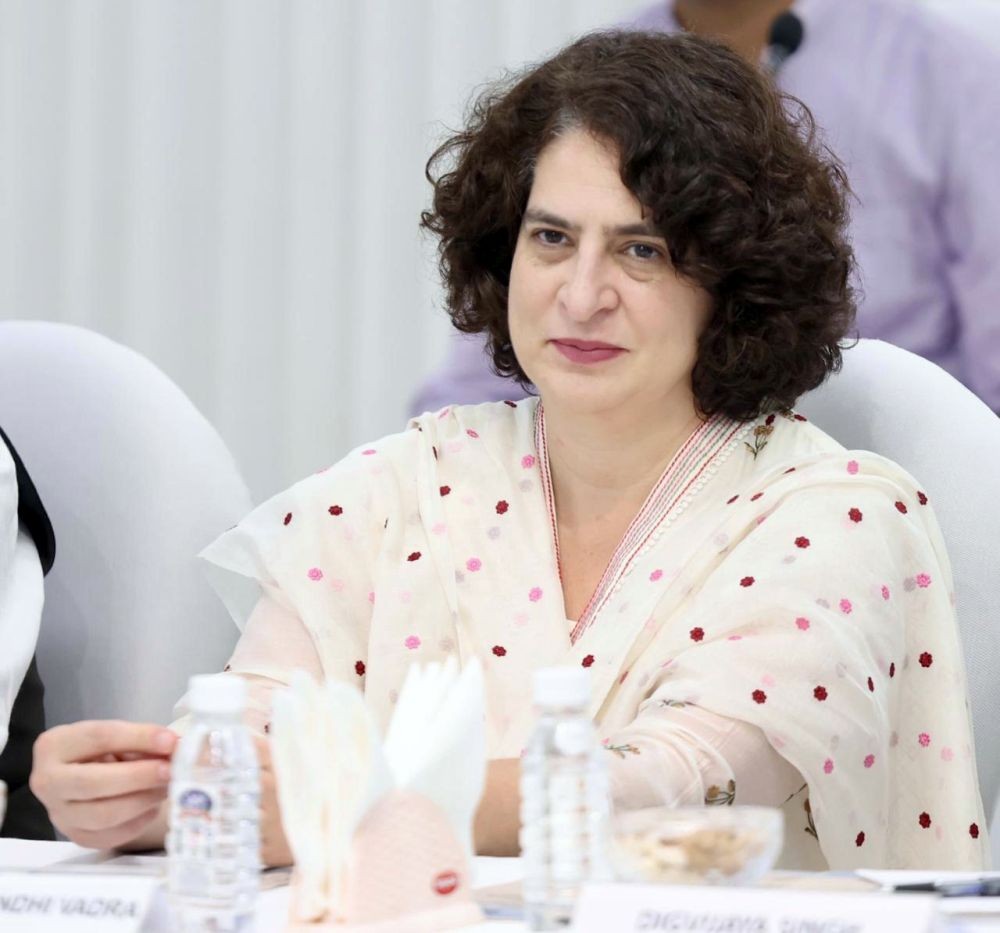 New Delhi: Congress leader Priyanka Gandhi during the 'Congress Working Committee (CWC) Meeting' at ACC headquarters, in New Delhi, Tuesday, March 19, 2024. (IANS/AICC)