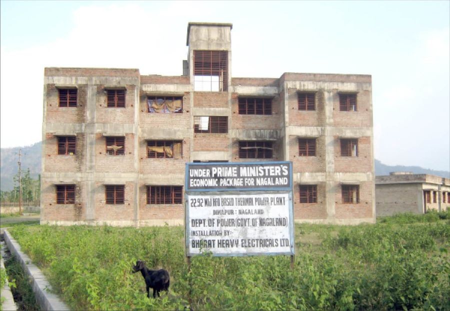 A BAD SWITCH: The proposed BHEL thermal power plant of the state government lying in desolation at 7th Mile, Dimapur. About 12 RCC buildings, water tanks and structures meant for the supposed plant and two heavy machineries are lying in waste at the site. It is now being guarded by a few police personnel of the 6th NAP. (Morung Photo)