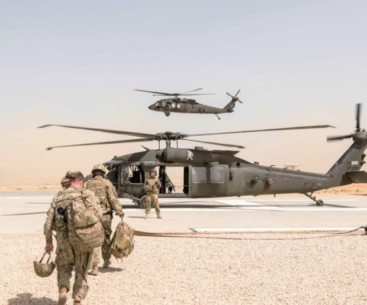 US soldiers prepare to depart from Kunduz, Afghanistan, by helicopter in 2017. President Joe Biden wants to withdraw US troops from Afghanistan by September 11, the 20th anniversary of the 9/11 attacks, a senior administration official said on Tuesday. Photo: Brian Harris/Planet Pix/ZUMA/dpa/IANS