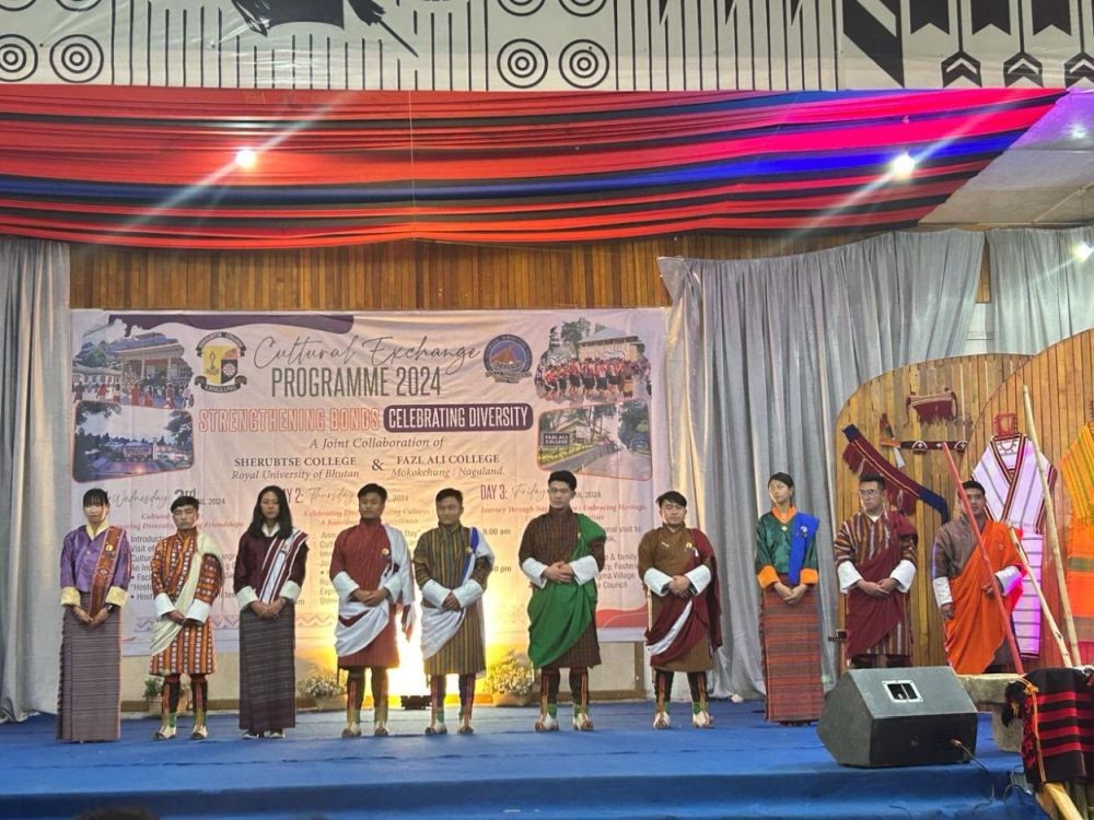 Students from Sherubtse College, Royal University of Bhutan participating in the annual college ‘cultural day’ held at part of the three-day cultural exchange programme hosted by Fazl Ali College on April 4.