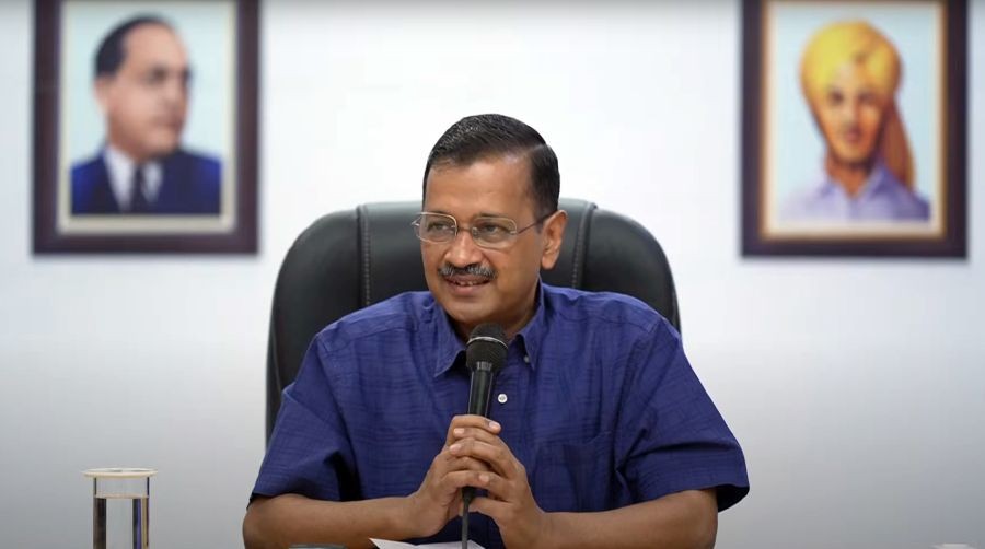 Delhi Chief Minister Arvind Kejriwal during a meeting with party MLAs of Delhi, on Sunday, May 12, 2024.(IANS/X/@AamAadmiParty)