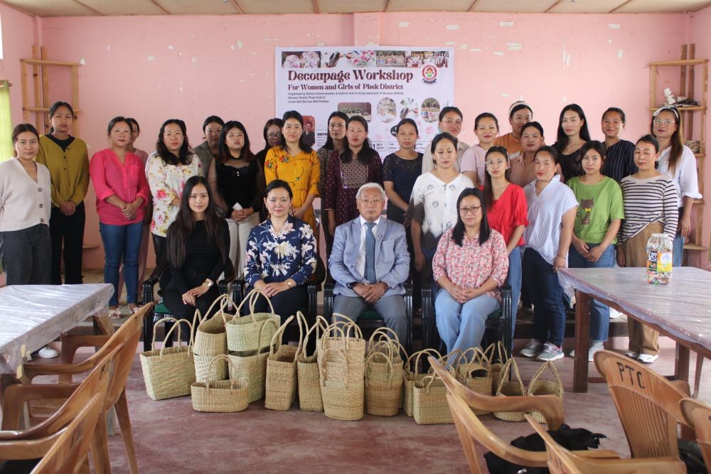 Participants during the workshop on decoupage held at Phek Town Council Hall on May 31.