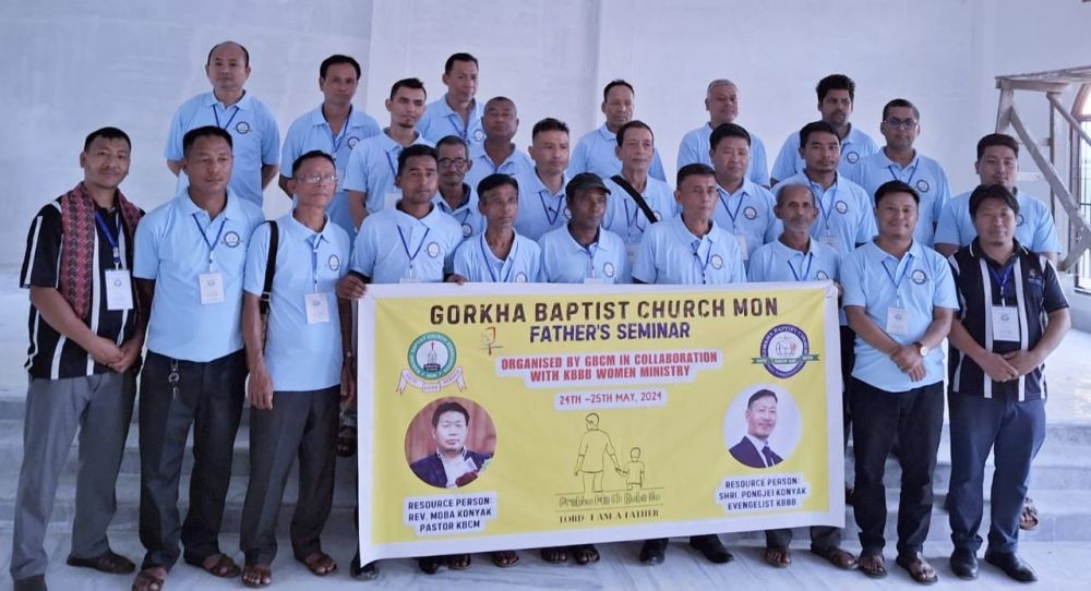 Participants of a two-day Fathers’ Seminar organised by  Gorkha Baptist Church in collaboration with KBBB Women Ministry in Mon on May 24 and 25. (Photo Courtesy: GBCM)