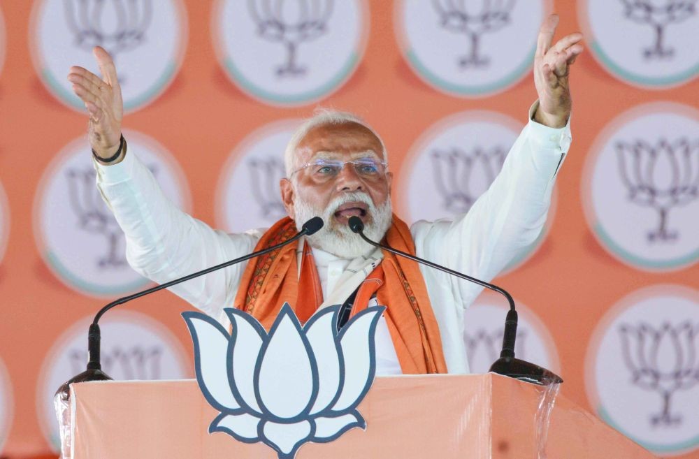 Pataliputra: Prime Minister Narendra Modi addresses a public meeting ahead of Lok Sabha elections, in Pataliputra, Saturday, May 25, 2024.(Photo: IANS)