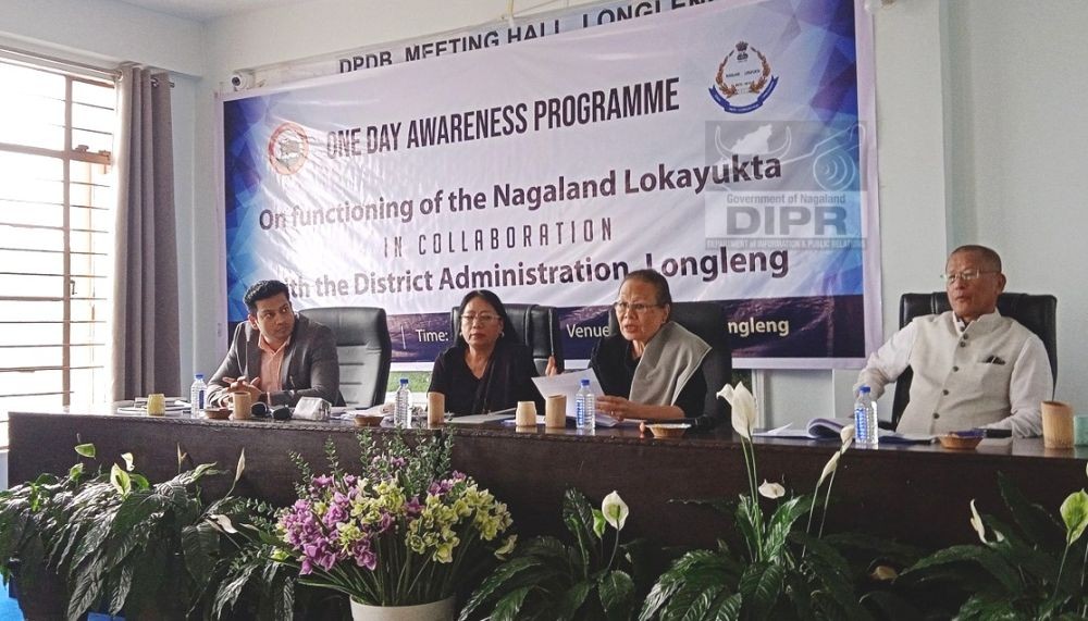 Lokayukta Nagaland, Banuo Z Jamir with others during the awareness programme on functioning of the Nagaland Lokayukta in Longleng on May 30. (DIPR Photo)